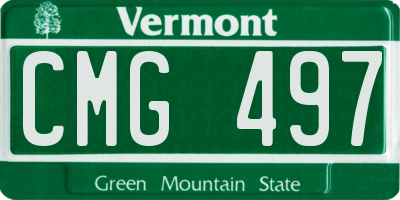 VT license plate CMG497