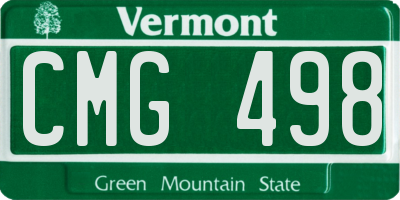 VT license plate CMG498