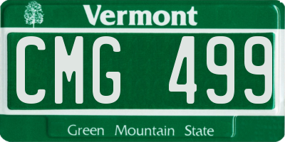 VT license plate CMG499