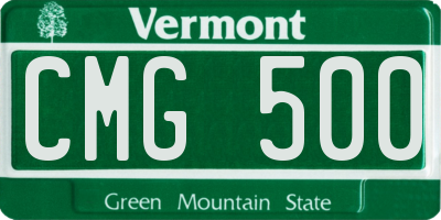 VT license plate CMG500