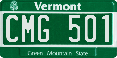 VT license plate CMG501