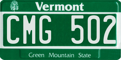 VT license plate CMG502