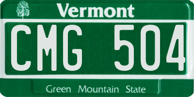 VT license plate CMG504