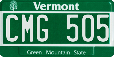 VT license plate CMG505