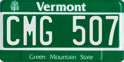 VT license plate CMG507