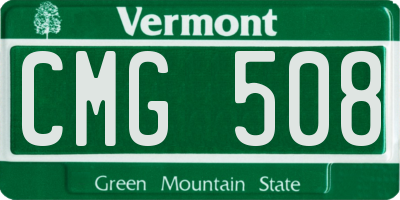 VT license plate CMG508