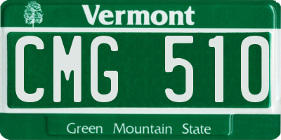 VT license plate CMG510