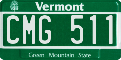 VT license plate CMG511