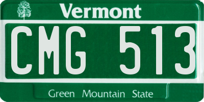 VT license plate CMG513