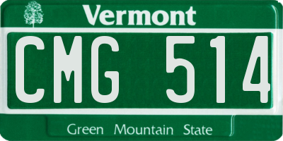 VT license plate CMG514