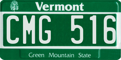 VT license plate CMG516