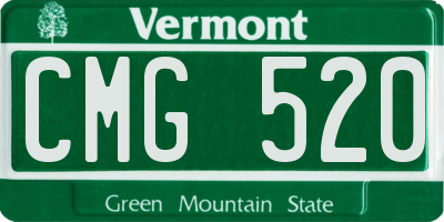 VT license plate CMG520