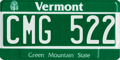 VT license plate CMG522