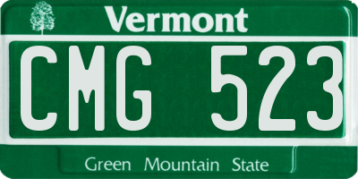 VT license plate CMG523