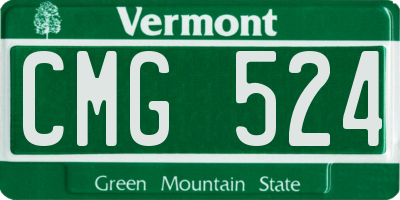 VT license plate CMG524