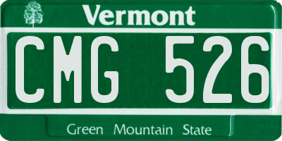 VT license plate CMG526