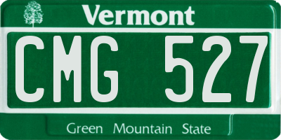 VT license plate CMG527