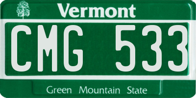 VT license plate CMG533
