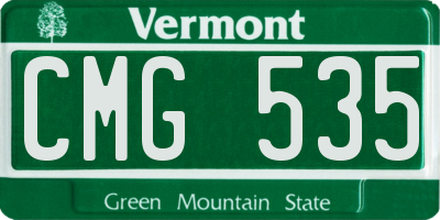 VT license plate CMG535