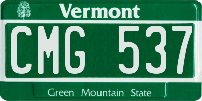 VT license plate CMG537