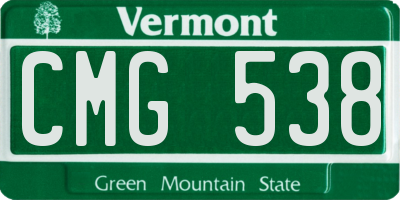 VT license plate CMG538