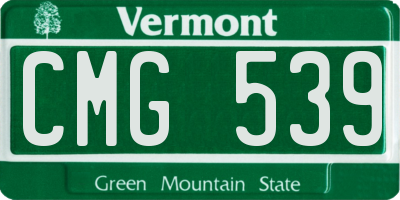 VT license plate CMG539