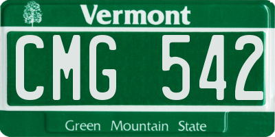 VT license plate CMG542