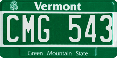 VT license plate CMG543