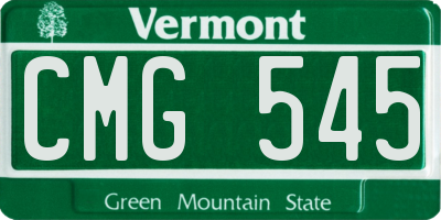 VT license plate CMG545