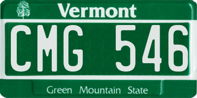 VT license plate CMG546