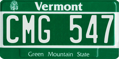 VT license plate CMG547