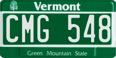 VT license plate CMG548