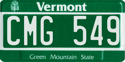 VT license plate CMG549