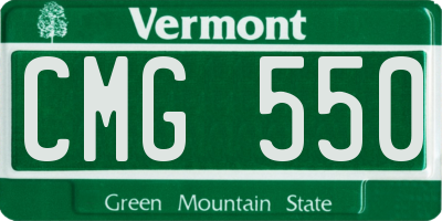 VT license plate CMG550