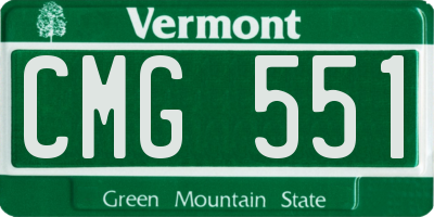 VT license plate CMG551