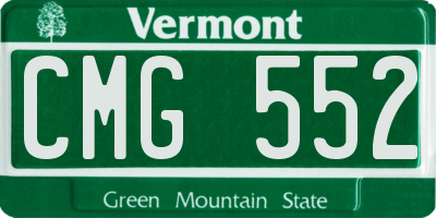 VT license plate CMG552