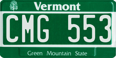 VT license plate CMG553
