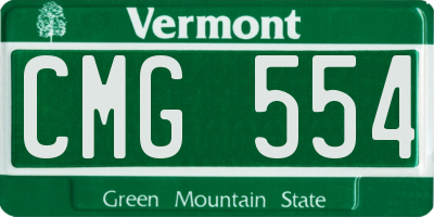 VT license plate CMG554