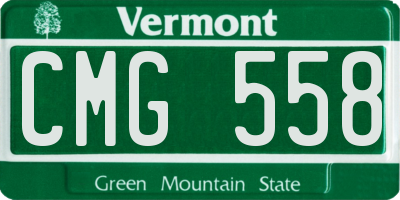 VT license plate CMG558