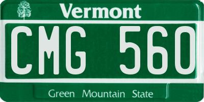 VT license plate CMG560