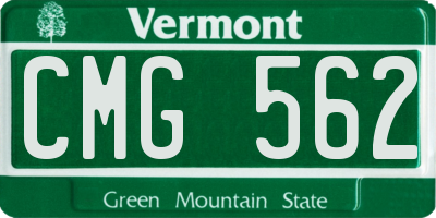 VT license plate CMG562