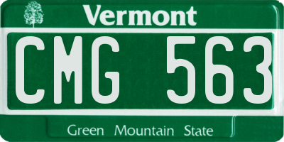 VT license plate CMG563