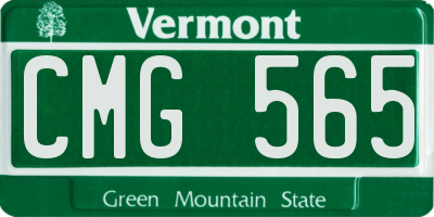 VT license plate CMG565