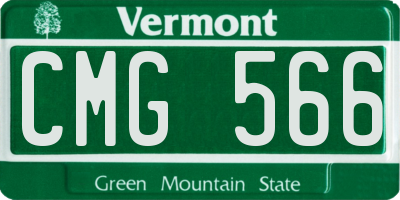 VT license plate CMG566