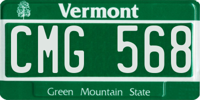 VT license plate CMG568