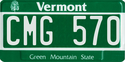 VT license plate CMG570