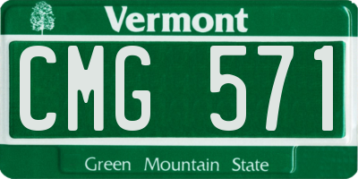 VT license plate CMG571
