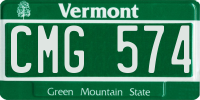 VT license plate CMG574