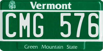 VT license plate CMG576