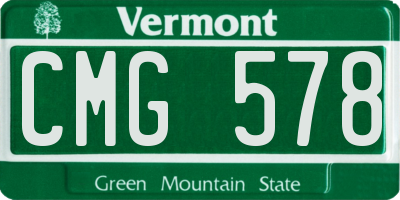 VT license plate CMG578